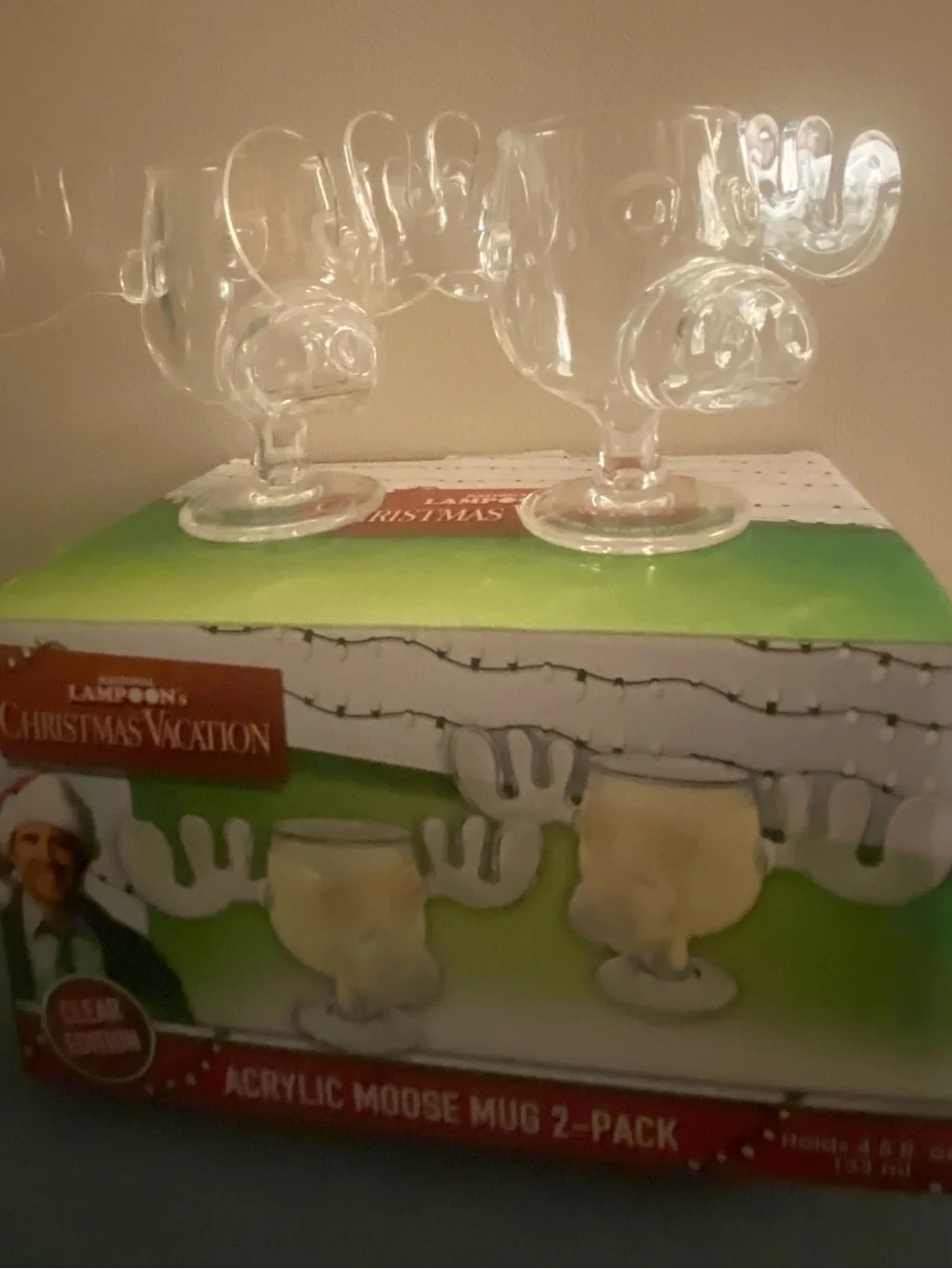 National Lampoon's Christmas Vacation Acrylic Moose Mug 4.5oz 2 Pack NIB